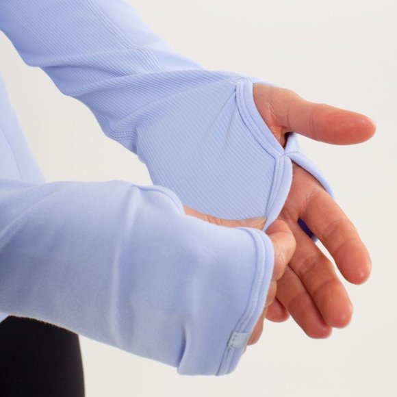 Lululemon Run Switch Back 1/2 Zip Long Sleeve Lavender Dusk Heathered 8 #W3278S - Picture 14 of 15